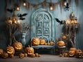 hallowing outside door background useful for photography kids placement , room for floor, empty in the middle, Royalty Free Stock Photo