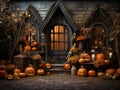 hallowing outside door background useful for photography kids placement , room for floor, empty in the middle,