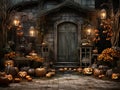 hallowing outside door background useful for photography kids placement , room for floor, empty in the middle, 4k, Royalty Free Stock Photo