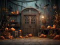 hallowing outside door background useful for photography kids placement , room for floor, empty in the middle, Royalty Free Stock Photo