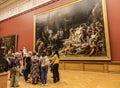 In the halls of the Russian Museum. Visitors at the painting by F. A. Bruni  `Copper serpent`. Saint Petersburg Royalty Free Stock Photo