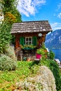 Hallstatt Austria decorative wooden old barn among