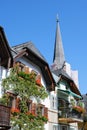 Hallstatt, Austria. Famous mountain village in the Austrian Alps on a warm autumn day