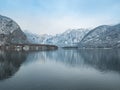 Hallstatt austria landscape apls moutain winter season snow Royalty Free Stock Photo