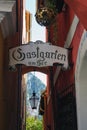 Hallstatt, Austria, September 2019. Famous mountain village in the Austrian Alps on a warm autumn day.