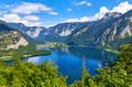 Hallstatt Austria top view to lake Hallstattersee Royalty Free Stock Photo