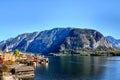 Hallstatt is a completely amazing town in Austria, hidden between the mountains and Lake Hallstattersee Royalty Free Stock Photo