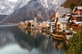 Hallstatt at winter morning Royalty Free Stock Photo