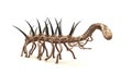 Hallucigenia, prehistoric aquatic animal from the Cambrian Period isolated on white background 3d paleoart illustration