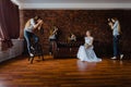 Hallucination of a bride with four photographers Royalty Free Stock Photo