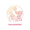 Hallucination, neurology illness red gradient concept icon Royalty Free Stock Photo
