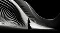 Hallucinatory Black And White Photography: Curving Intricate Landscape Shaped Of Human Form Royalty Free Stock Photo