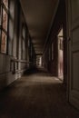 Hallway in an abandoned decaying building in europe
