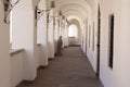 Hallway with arcs photo. Palanok castle. Mukachevo. Royalty Free Stock Photo