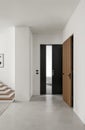 A hallway with a black door and a white door Royalty Free Stock Photo