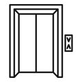Hallway elevator icon, outline style