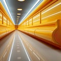 hallway with a futuristic background, exuding a sense of modernity and innovation Royalty Free Stock Photo