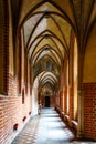 Hallway inside of the Malbork castle in Malbork, Poland Royalty Free Stock Photo