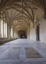 Hallway of the Jeronimos Monastery in Belem Royalty Free Stock Photo