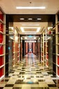 The hallway at modern luxury hotel Royalty Free Stock Photo