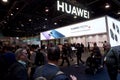 Hallway overview and the Huawei booth at the Consumer Electronic Show CES 2020