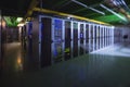 Hallway with a row of servers Royalty Free Stock Photo