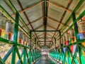 Hallway with Tibetan praying wheel