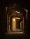 Hallway under a roman amphitheatre at Italica, Roman city in the province of Hispania Baetica