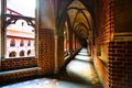 Hallway with vaulted ceiling Malbork Castle Royalty Free Stock Photo