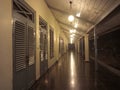 Hallway in the Vredeburg fort museum at night Royalty Free Stock Photo