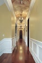 Hallway wih chandeliers Royalty Free Stock Photo