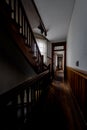 Hallway with Wood Panels and Staircase - Abandoned Church Rectory