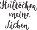 `HallÃÂ¶chen meine Lieben` hand drawn vector lettering in German, in English means `Hello my dears`. Royalty Free Stock Photo