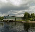 Halmstad Libary by the river nissan Royalty Free Stock Photo
