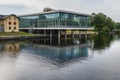 Halmstads Stadsbibliotek, modern modern city library the east bank of the river between Royalty Free Stock Photo