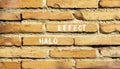 Halo effect and psychological symbol. Concept words Halo effect on beautiful red brown brick wall. Beautiful red brown brick wall