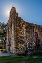 A Halo for an Old Spanish Mission in Texas. Royalty Free Stock Photo