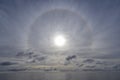 Halo over cloudy ocean panorama