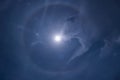 Halo phenomenon around the sun. Royalty Free Stock Photo