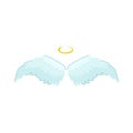 halo wing angel cartoon vector illustration Royalty Free Stock Photo