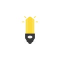 Halogen bulb idea icon flat style