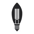 Halogen bulb vector icon. Black vector icon isolated on white background halogen bulb. Royalty Free Stock Photo