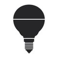 Halogen bulb vector icon. Black vector icon isolated on white background halogen bulb. Royalty Free Stock Photo