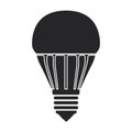 Halogen bulb vector icon. Black vector icon isolated on white background halogen bulb. Royalty Free Stock Photo