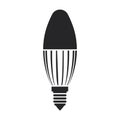 Halogen bulb vector icon. Black vector icon isolated on white background halogen bulb. Royalty Free Stock Photo