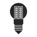 Halogen bulb vector icon. Black vector icon isolated on white background halogen bulb. Royalty Free Stock Photo