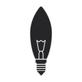 Halogen bulb vector icon. Black vector icon isolated on white background halogen bulb. Royalty Free Stock Photo