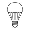 Halogen bulb vector icon. Line vector icon isolated on white background halogen bulb.