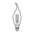 Halogen bulb vector icon. Line vector icon isolated on white background halogen bulb. Royalty Free Stock Photo