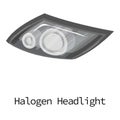 Halogen car icon, isometric 3d style